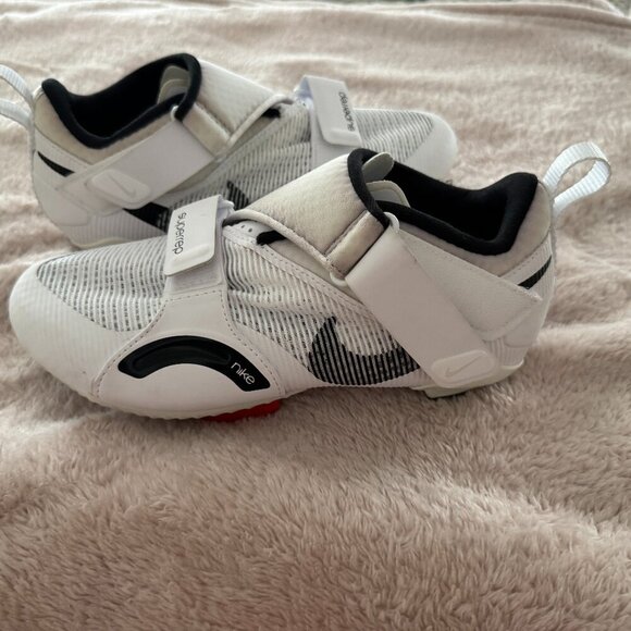 Like New Nike SuperRep Cycling Shoes Women's White CJ0775-100 SIZE 6 Cleets - Picture 3 of 6